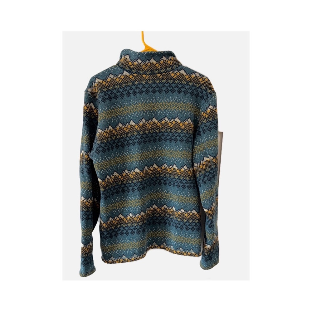 The North Face Men's Teal and Yellow Patterned Zip-Up Sweater - Picture 5 of 5